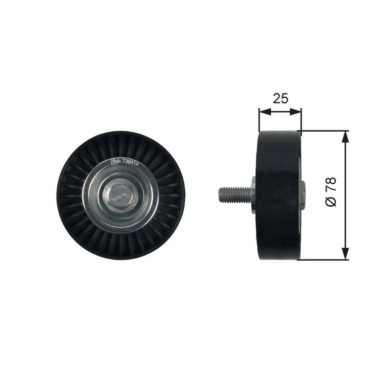 Gates V-Ribbed Belt Deflection/Guide Pulley T36412