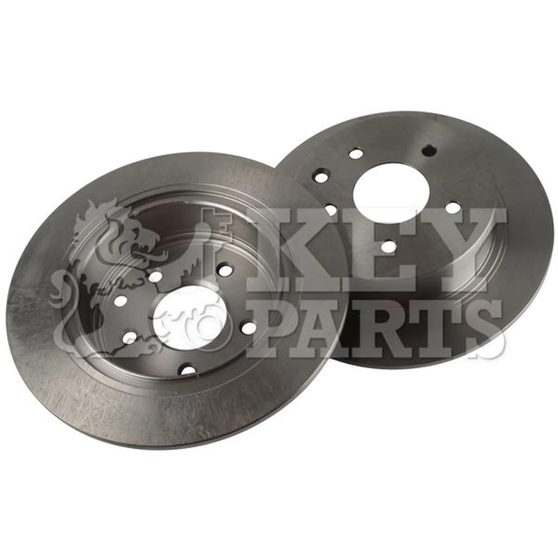 Key Parts 2 x Solid Rear Brake Discs KBD4670