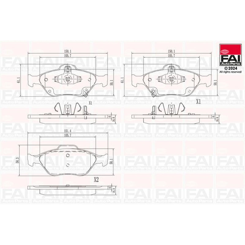 FAI Front Brake Pad Set BP138