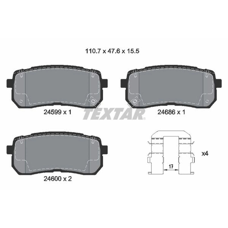 Textar Rear Brake Pad Set 2459901