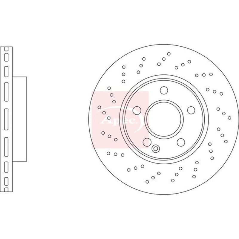 Apec 2 x Perforated/Vented Front Brake Discs DSK3432