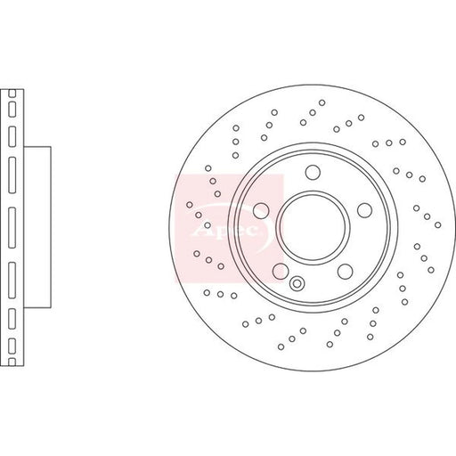 Apec 2 x Perforated/Vented Front Brake Discs DSK3432