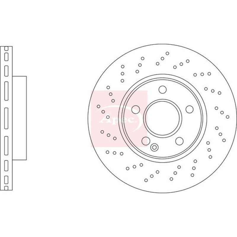 Apec 2 x Perforated/Vented Front Brake Discs DSK3432