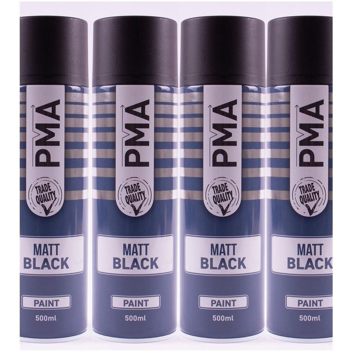 4 x 500ml PMA Stone Guard BLACK stone chip protection spray paint PMA  - Town Parts