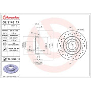 Brembo Xtra 2 x Perforated Rear Brake Discs 08.9148.1X