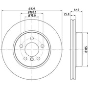 DON 2 x Internally Vented Front Brake Discs PCD17472