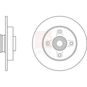 Apec 2 x Solid Rear Brake Discs SDK6524