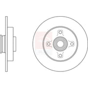 Apec 2 x Solid Rear Brake Discs SDK6524