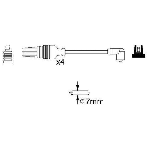 Genuine Bosch Ignition Lead B830 Fits Peugeot 106 - 1.1 - 96-04 0986356830 Bosch  - Town Parts