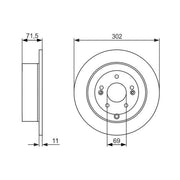Bosch 2 x Solid Rear Brake Discs 0 986 479 509