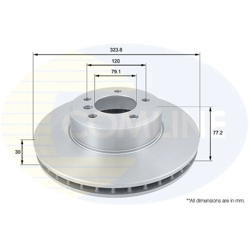 Comline 2 x Internally Vented Front Brake Discs ADC1738V