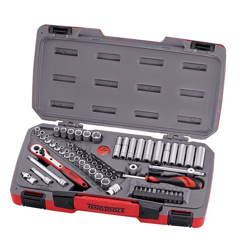 Teng Tools MECCA PRO Socket Set 60 Pieces 1/4" Drive
