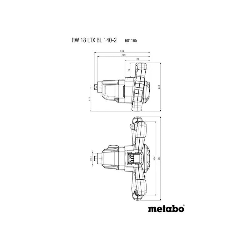 Metabo RW 18 LTX BL 140-2 Cordless Stirrer 18V Bare Unit - 601165850