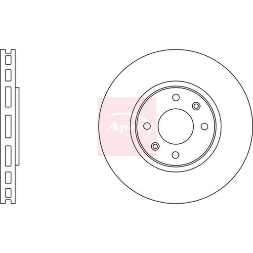 Apec 2 x Vented Front Brake Discs DSK837
