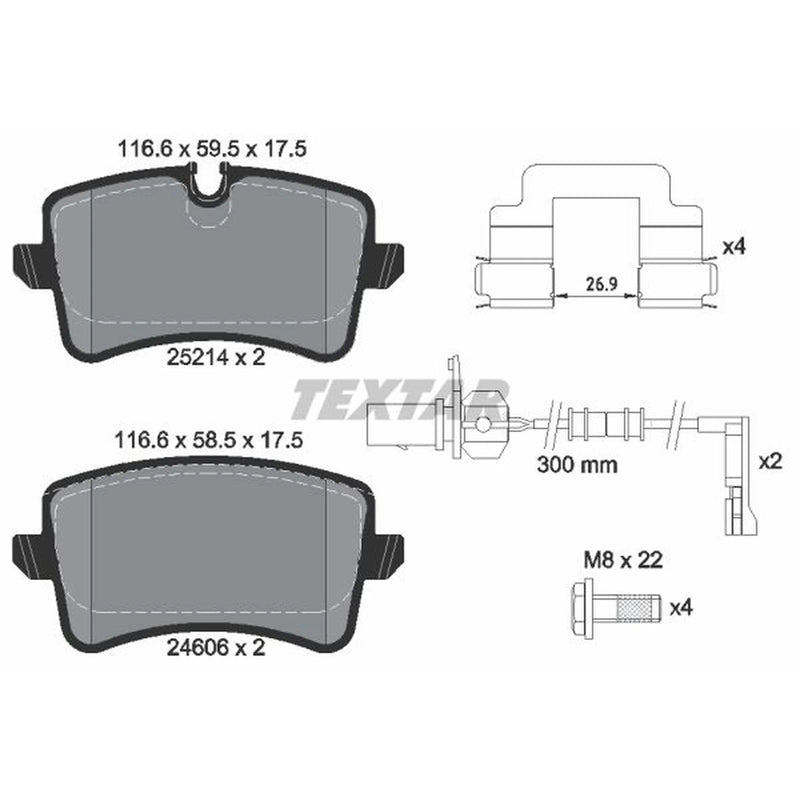 Textar Rear Brake Pad Set 2521401