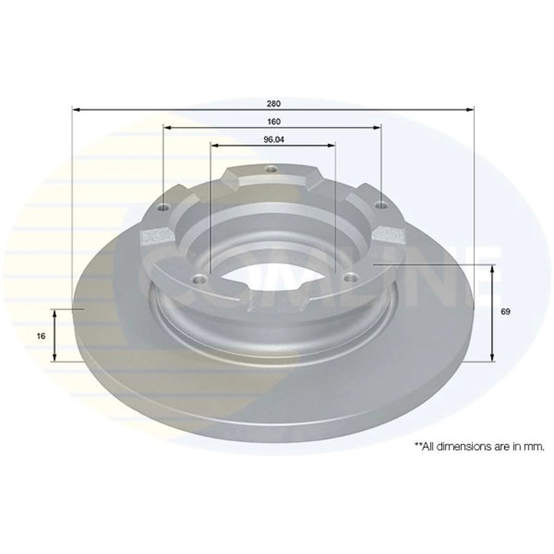 Comline 2 x Solid Rear Brake Discs ADC1241