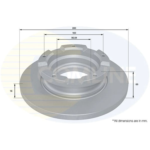 Comline 2 x Solid Rear Brake Discs ADC1241
