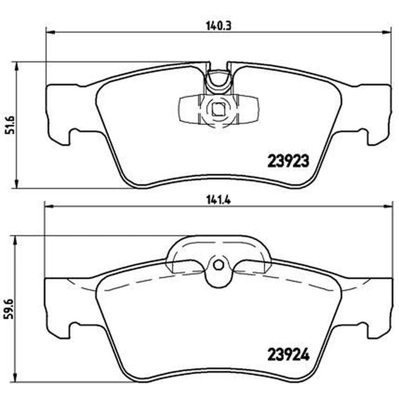 Brembo 4 x Rear Brake Pad Set P50064