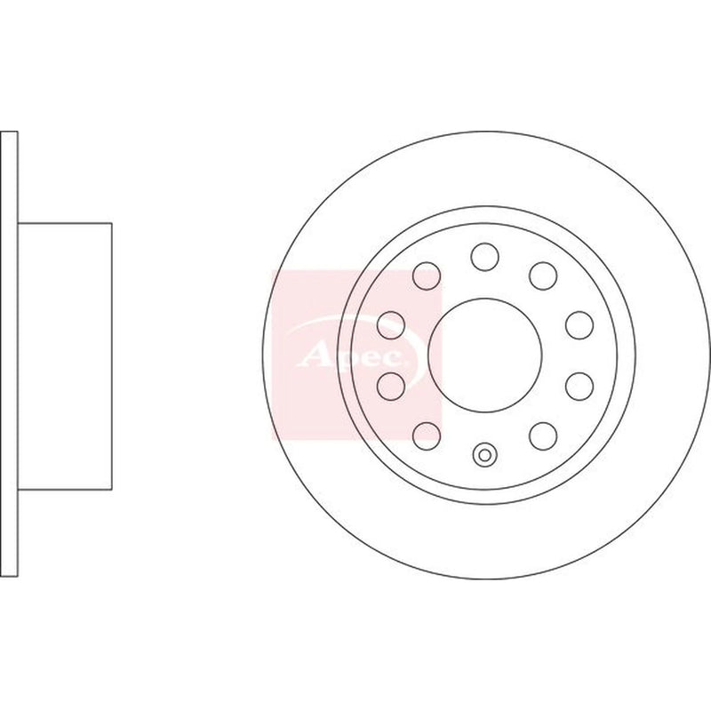 Apec 2 x Solid Rear Brake Discs DSK3495