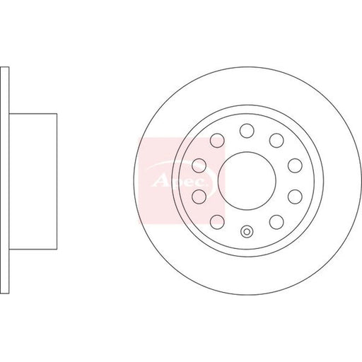 Apec 2 x Solid Rear Brake Discs DSK3495