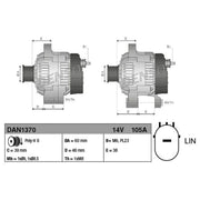Denso Car Alternator 12V DAN1370