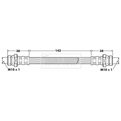 Borg & Beck Brake Hydraulic Hose Line Left BBH7506