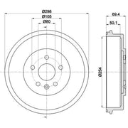 Mintex Brake Drum Assembly Rear MBD375