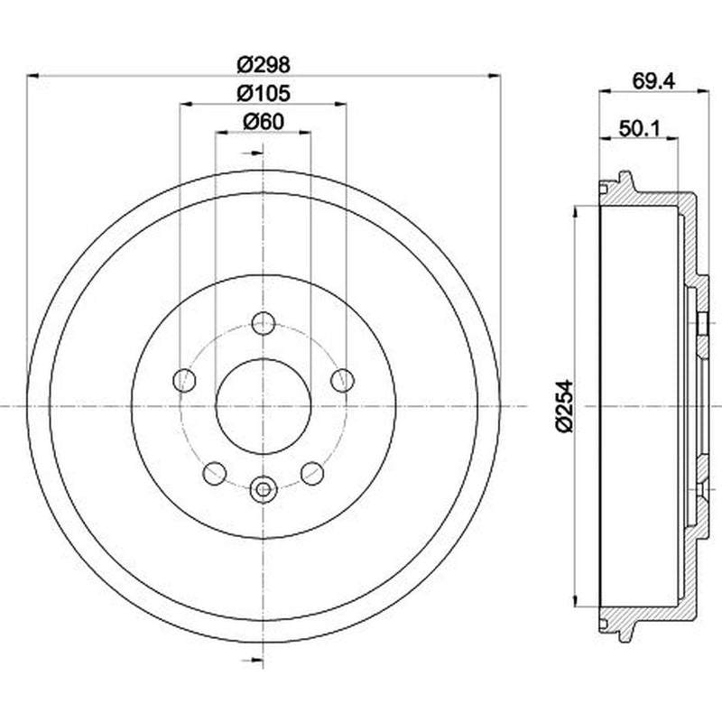 Mintex Brake Drum Assembly Rear MBD375
