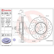 Brembo Xtra 2 x Perforated/Vented Front Brake Discs 09.D245.1X