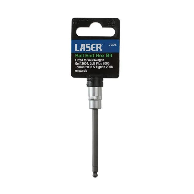 Laser Tools Ball End Hex Bit Socket 1/4"D 4mm - PL
