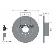 Textar 2 x Solid Rear Brake Discs 92313603