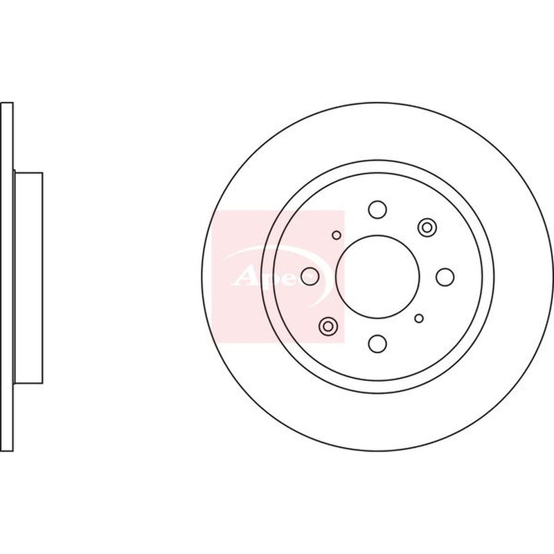Apec 2 x Solid Rear Brake Discs DSK2767