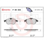 Brembo 4 x Front Brake Pad Set P59043