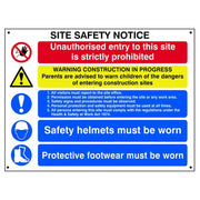 Scan Composite Site Safety Notice - FMX Sign 800 x 600mm - 4550