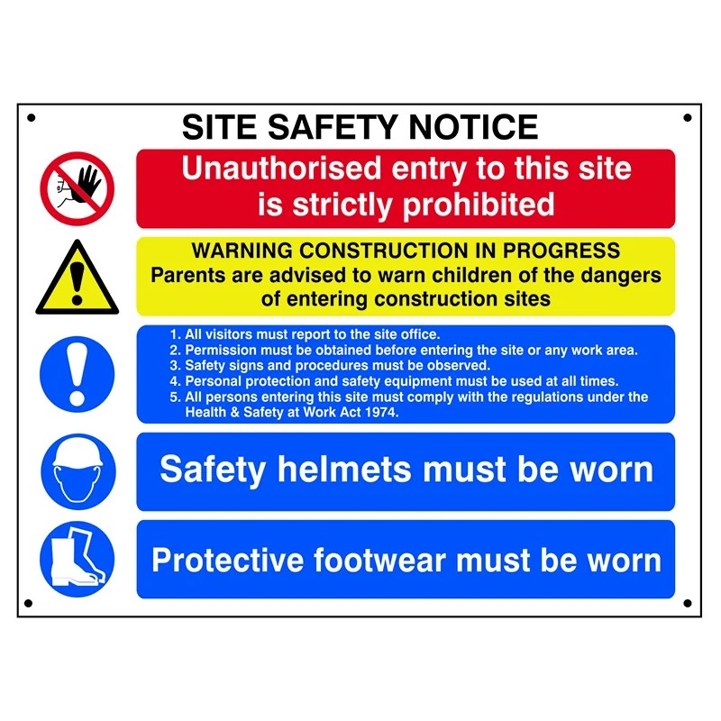 Scan Composite Site Safety Notice - FMX Sign 800 x 600mm - 4550