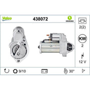 Valeo Starter Motor 12V 2kW 10 Teeth 438072