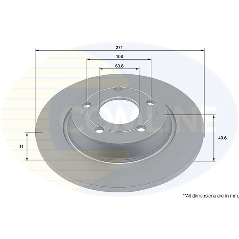 Comline 2 x Solid Rear Brake Discs ADC4074