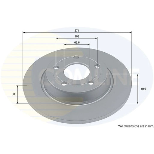 Comline 2 x Solid Rear Brake Discs ADC4074