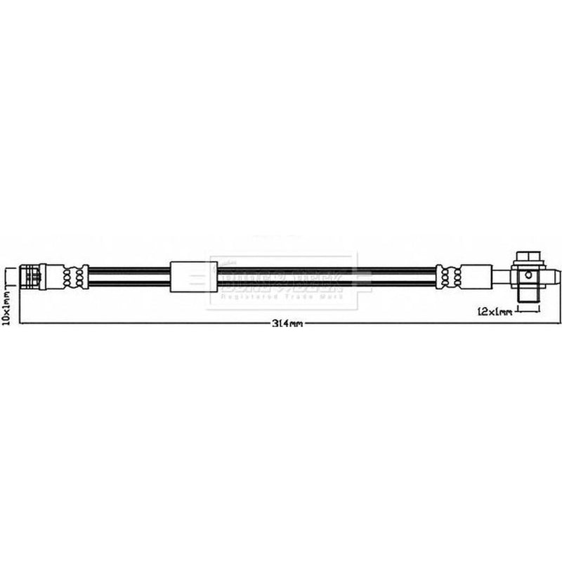 Borg & Beck Brake Hydraulic Hose Line Rear Left BBH7950