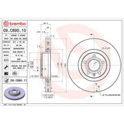 Brembo 2 x Front Brake Discs 09.C895.11