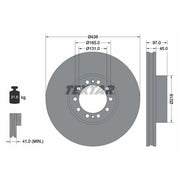 Textar 2 x Externally Vented Brake Discs 93086100 OE 5010216437