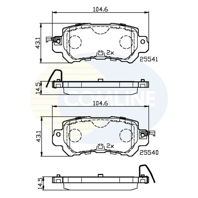 Comline 4 x Rear Brake Pad Set CBP32241