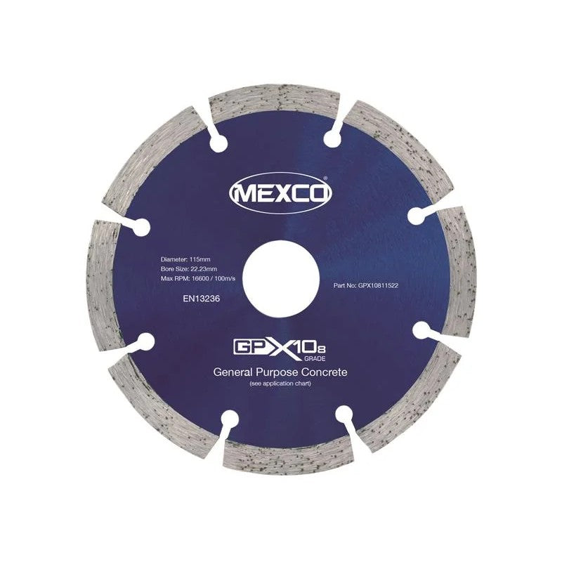 MEXCO GPX10-8 Concrete Diamond Blade 115 x 22mm - GPX10811522