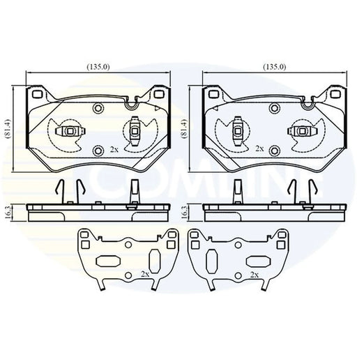 Comline 4 x Front Brake Pad Set CBP02778