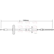Apec Handbrake Cable Left Rear CAB1396
