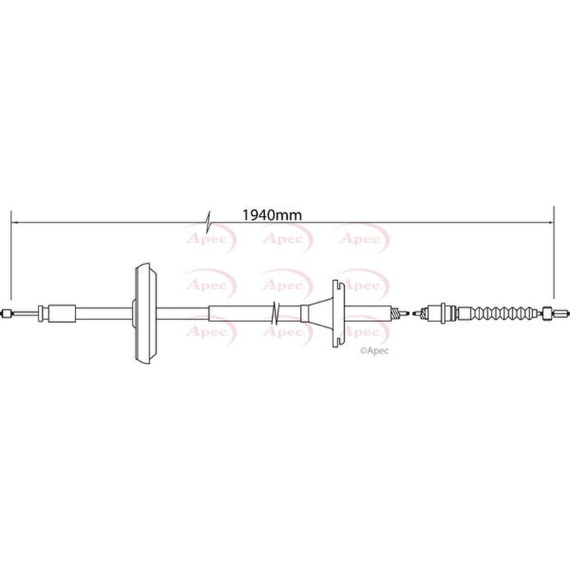 Apec Handbrake Cable Left Rear CAB1396