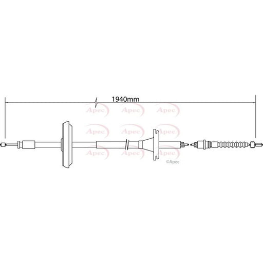 Apec Handbrake Cable Left Rear CAB1396