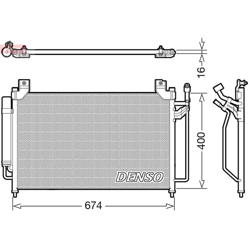 Denso Air Conditioning Condenser DCN44013