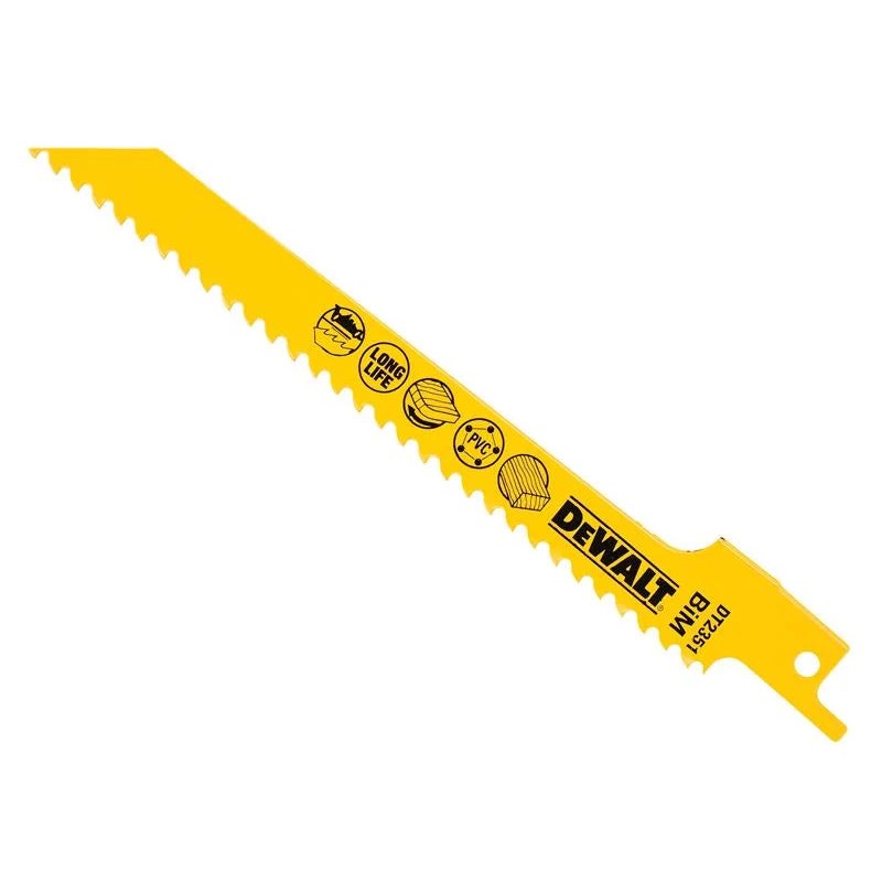 DEWALT Power Tools Bi-Metal Reciprocating Blade for Wood, Fine Fast Cuts 152mm x