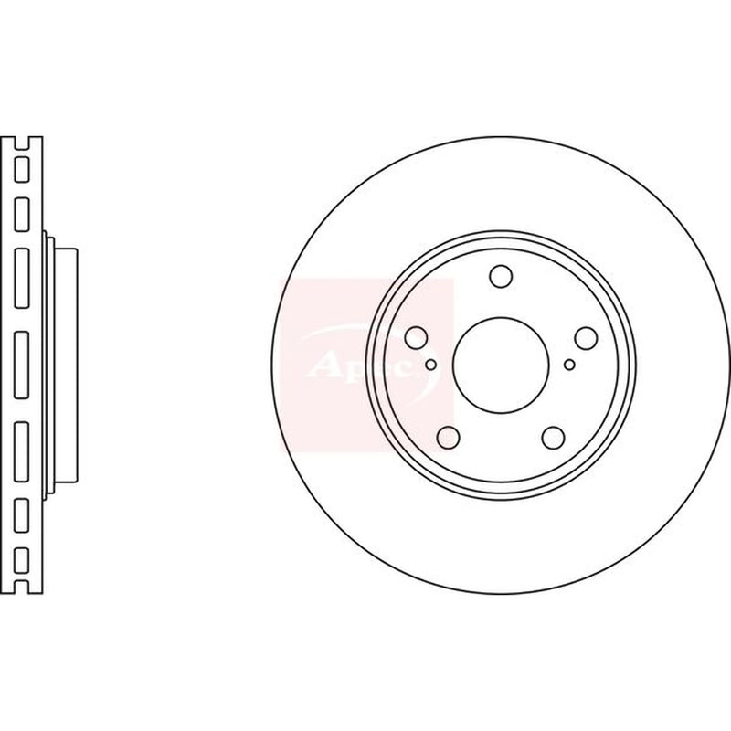 Apec 2 x Vented Front Brake Discs DSK2370
